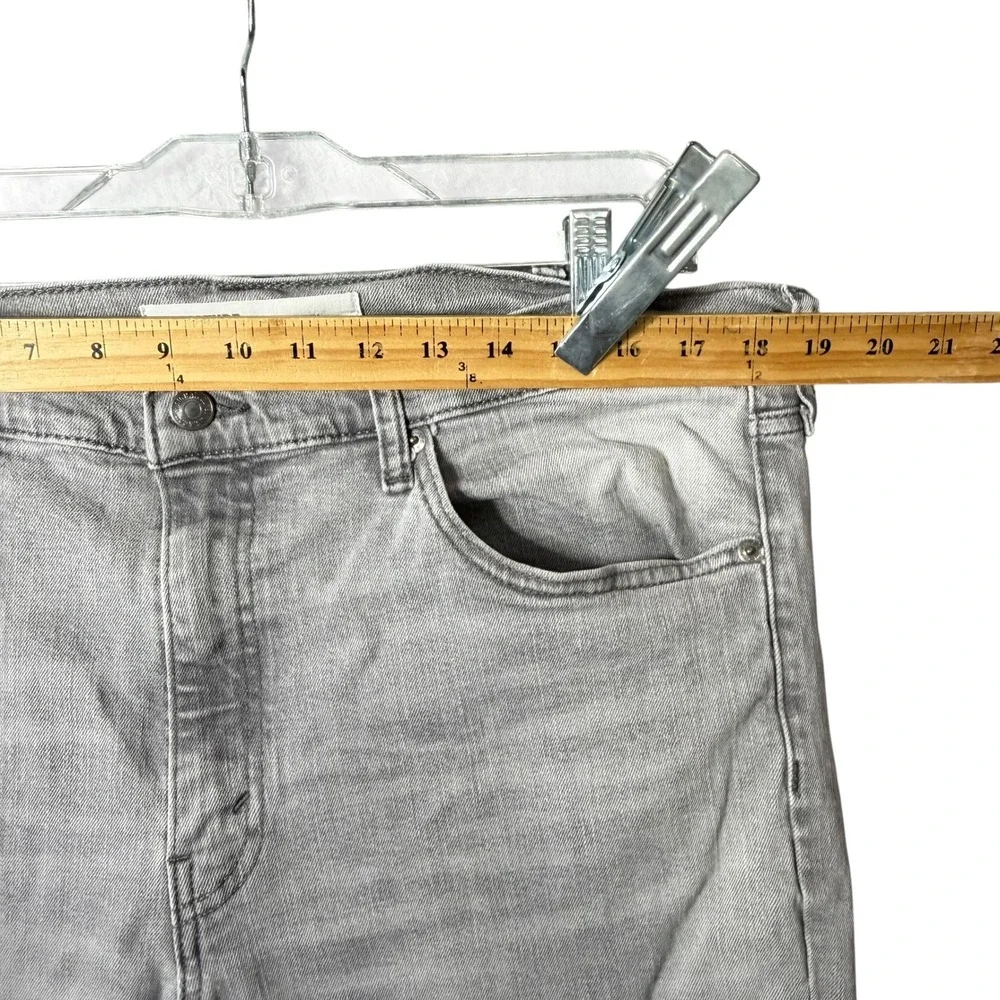 Signature Levi Strauss S37 Slim Fit Gray Jeans Raw Hem Mens 38x32 (Act 38 x 29)